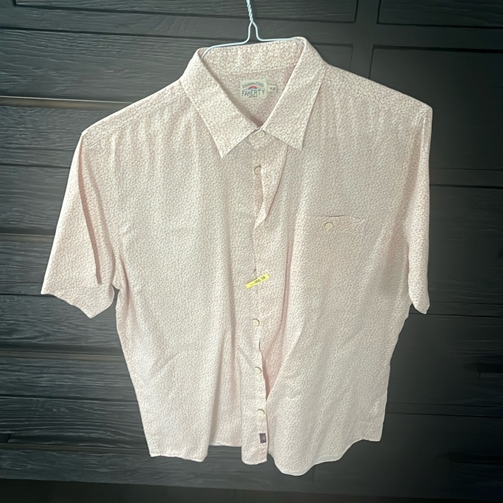 Faherty Short Sleeve Button Down - M